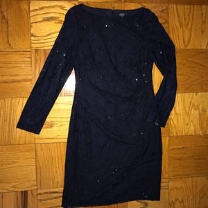 Chaps Blue Sequins Evening / Cocktail Dress 14